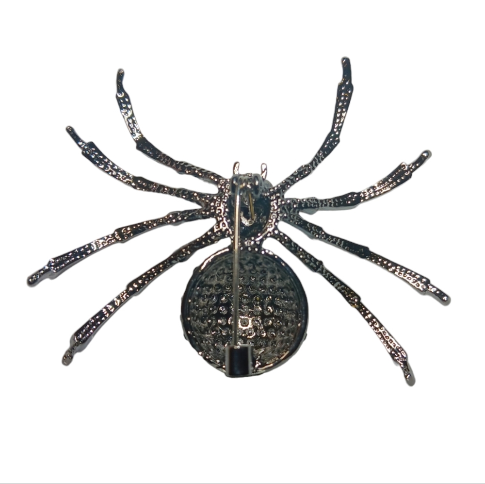 Bling Spider Pin Rhinestone Brooch - Picture 3 of 4